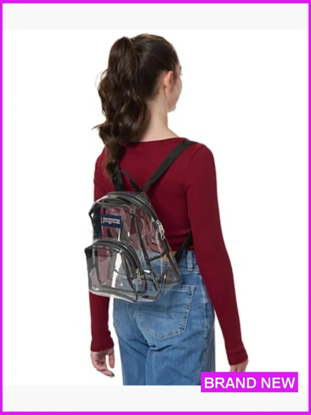 Clear Mini Backpack 10L Lightweight Stadium Approved Front Pocket Adjustable